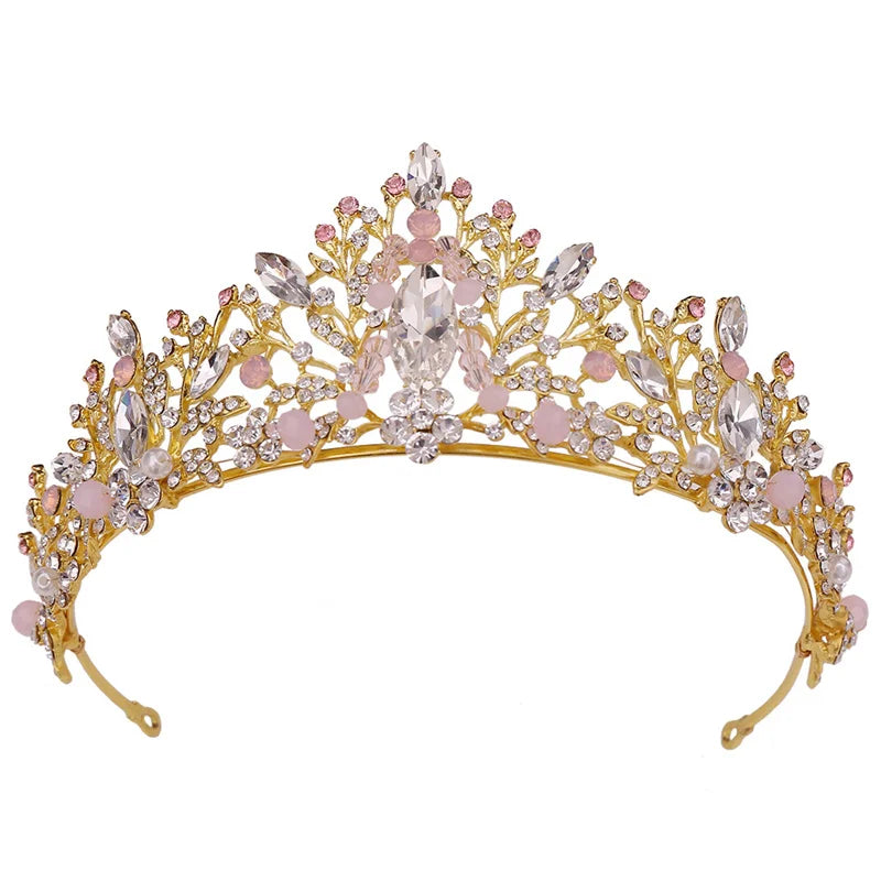 Rhinestone Bride Tiaras Handmade Wedding Crown for Bride Headpiece Crystal Crown Wedding Headwear