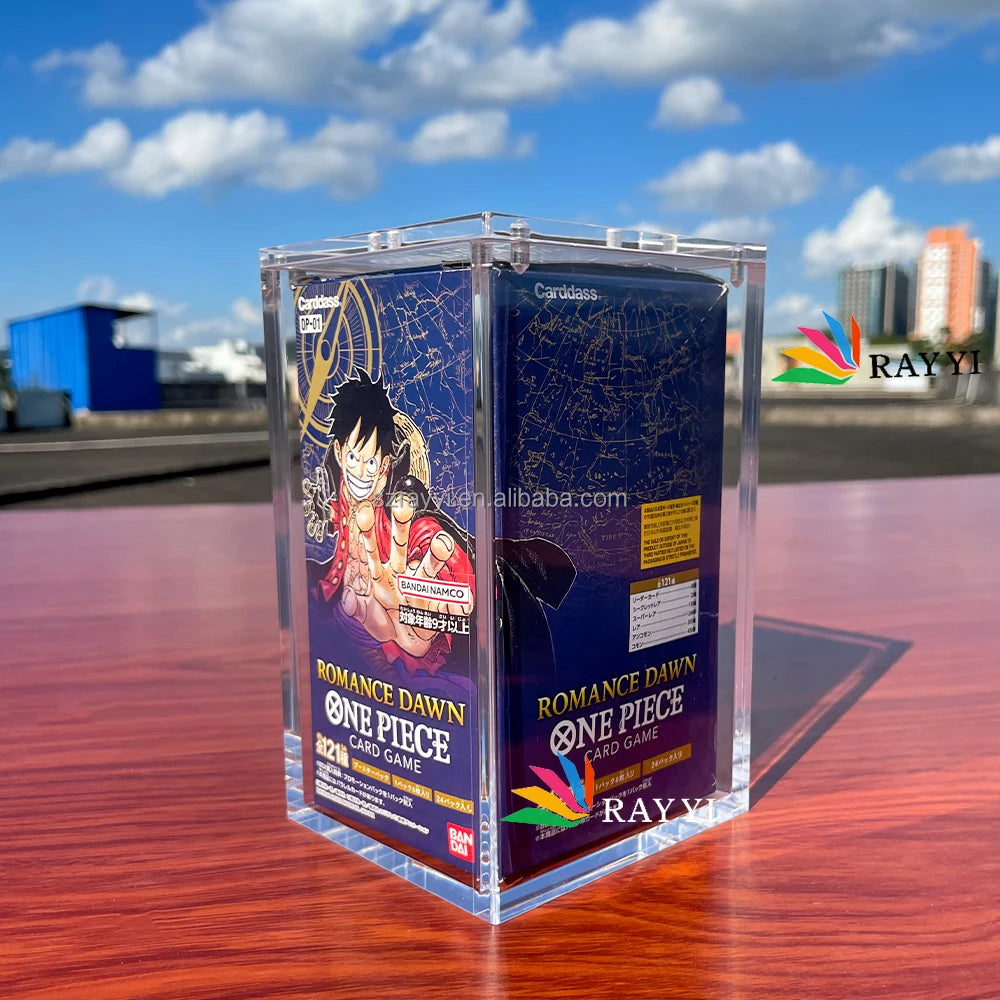 RAY YI Clear Acryl Japanese & Chinese One Piece TCG Booster Box Acrylic Display Case