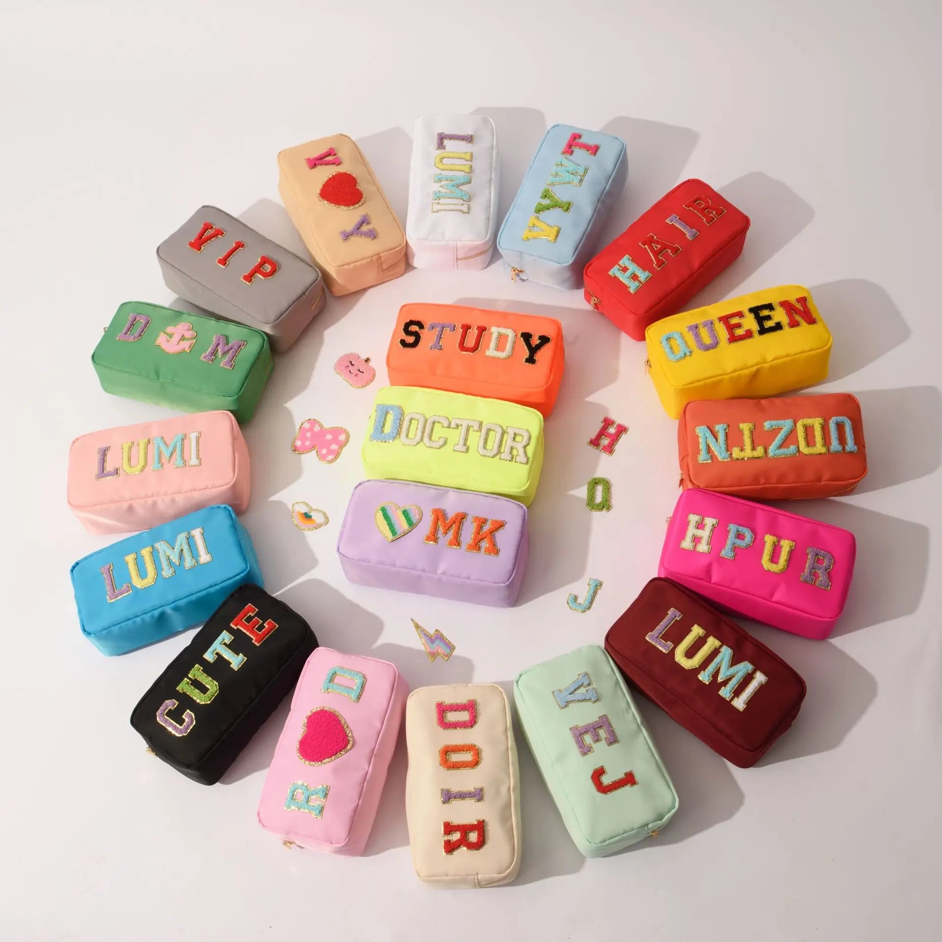 Wholesale 30*22*2CM  Transparent Pvc Nylon Tie Dye Clear Zipper Pouches Makeup Cosmetic Bag