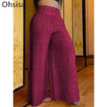 2024 Spring Summer New Fashion Casual  Comfortable Women Lady  Solid Color High Waist Slim Wide Leg Long Pants