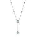 925 Sterling Silver Moissanite Pendant Necklace for Women D Color Princess Cut Pear Cut  Moissanite Jewelry