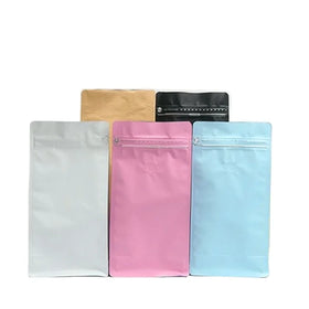 125g-1kg Matte Color Aluminum Foiled Eight Sides Stand up Bag Coffee Pouch Flat Bottom Packaging Bag
