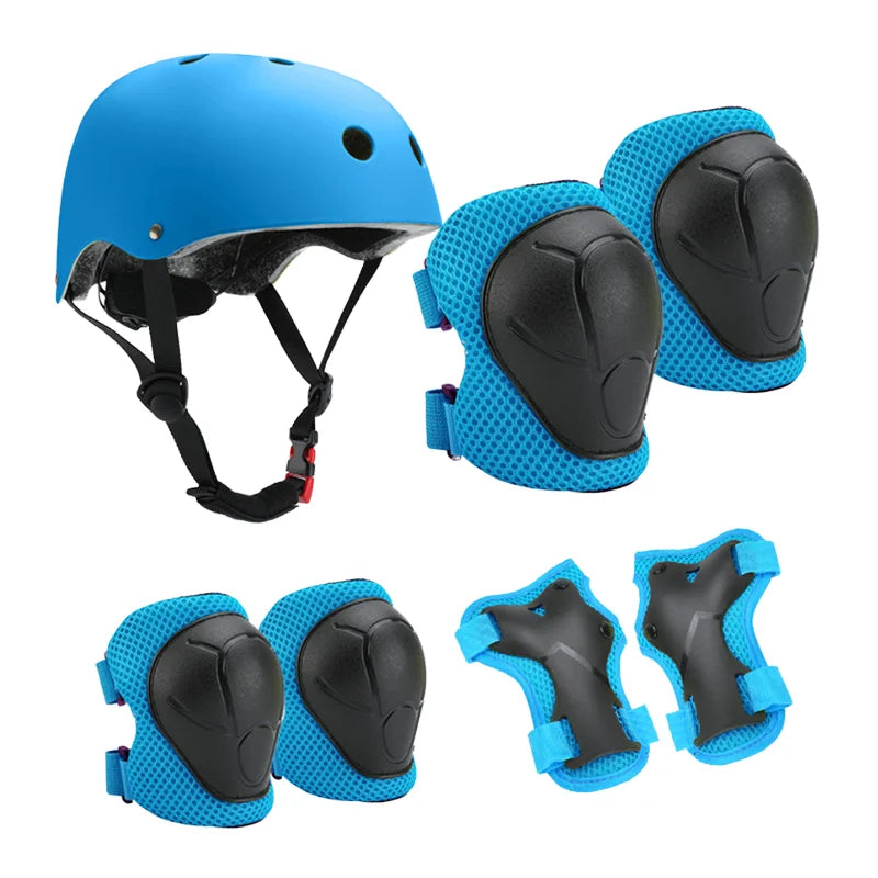 Children's Hard Shell Protective Gear Safety Helmet Set with Elbow and Knee Pads for Scooter Bicycle Skateboard Ice Skating