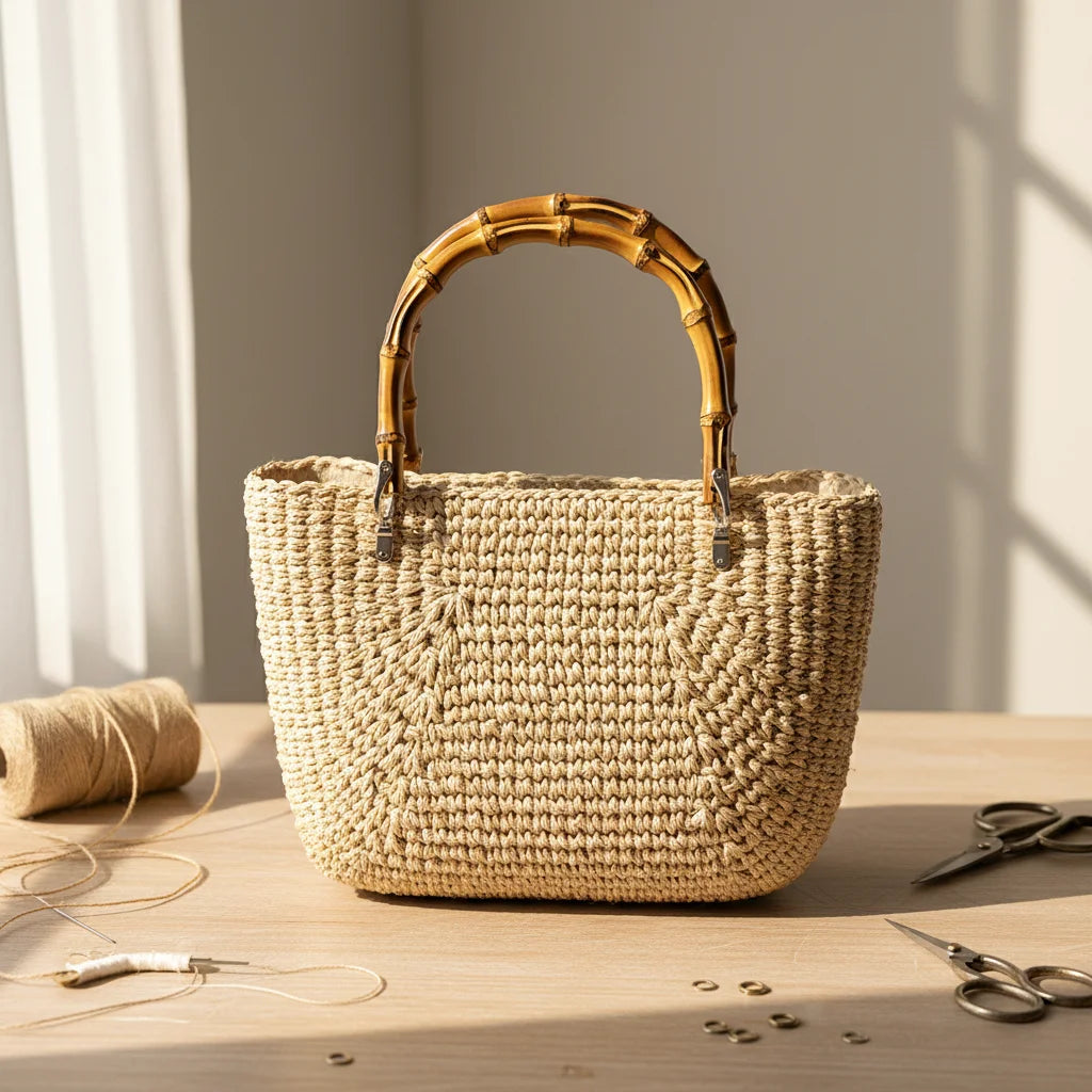 Deepeel MHD030 15cm 20cm Handbag Hardware Accessories Purse Bamboo Handle Bag Wooden Handles