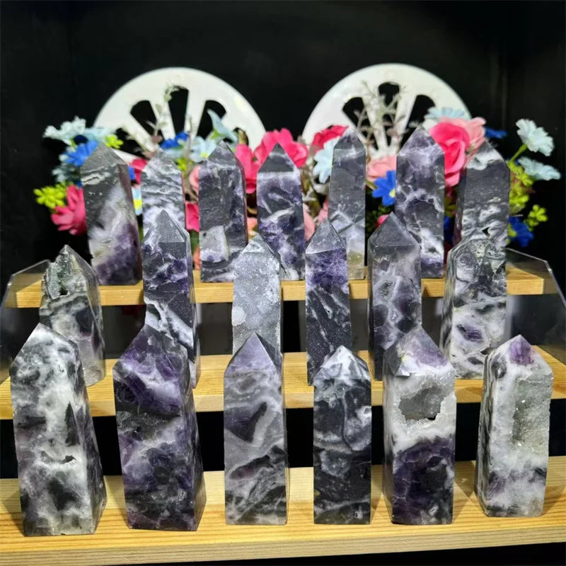 Wholesale High Quality Healing Crystal Sphalerite With Fluorite Points Bulk Tower for Gift