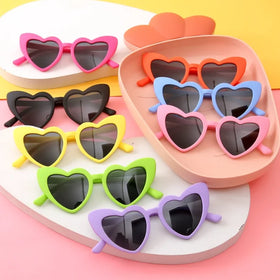Heart Sunglasses Kids Vintage Heart Shaped Cute Eyewear Toddler Sunglasses Custom Logo Children Sunglasses PC UV400 Protection