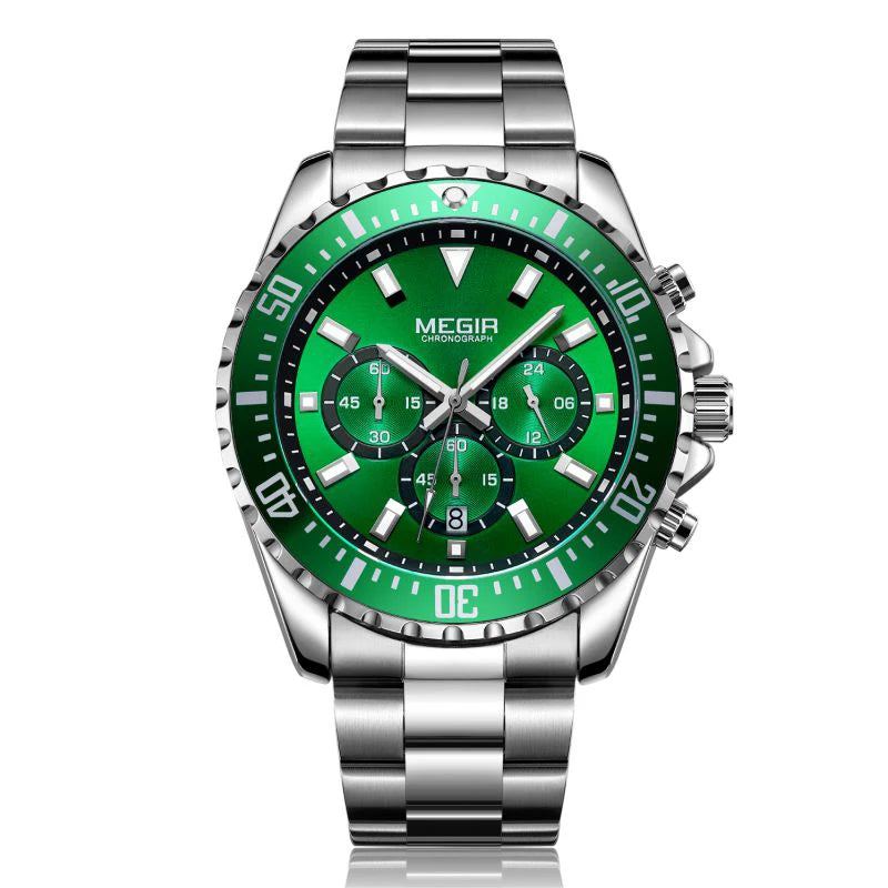 Competition Steel Men Wrist Watch Business Fashion Megir Montre QUARTZ WATCH