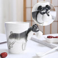 Animal Ceramic Cup Golden Retriever Samo Bulldog 3d Mugs Party Food Grade Sustainable Top Opening - 9 Cm X Height 11 Cm
