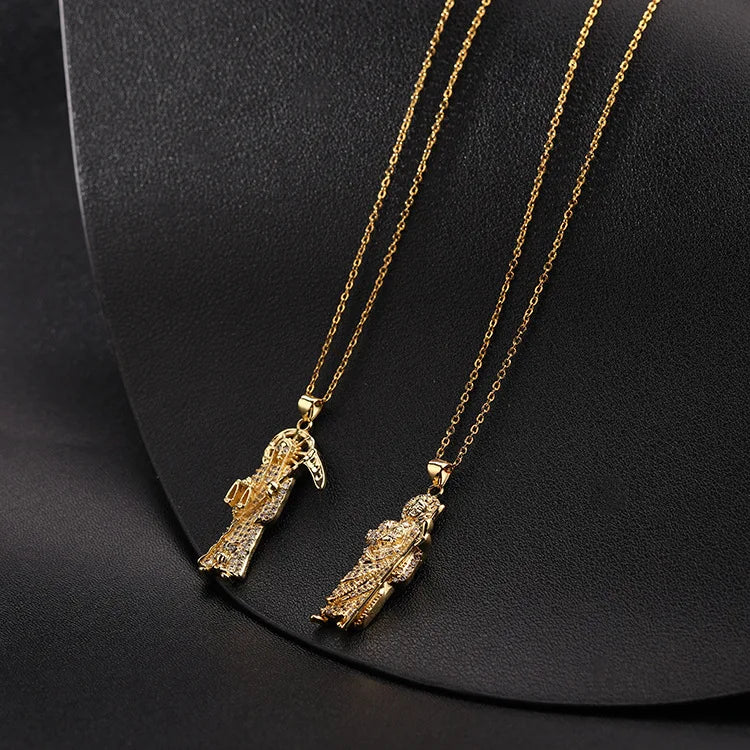 Fashion Jewelry Necklace Charms 18K Dijes De Oro Laminado Gold Plated Religious Pendant San Judas Tadeo Jude Holy Death