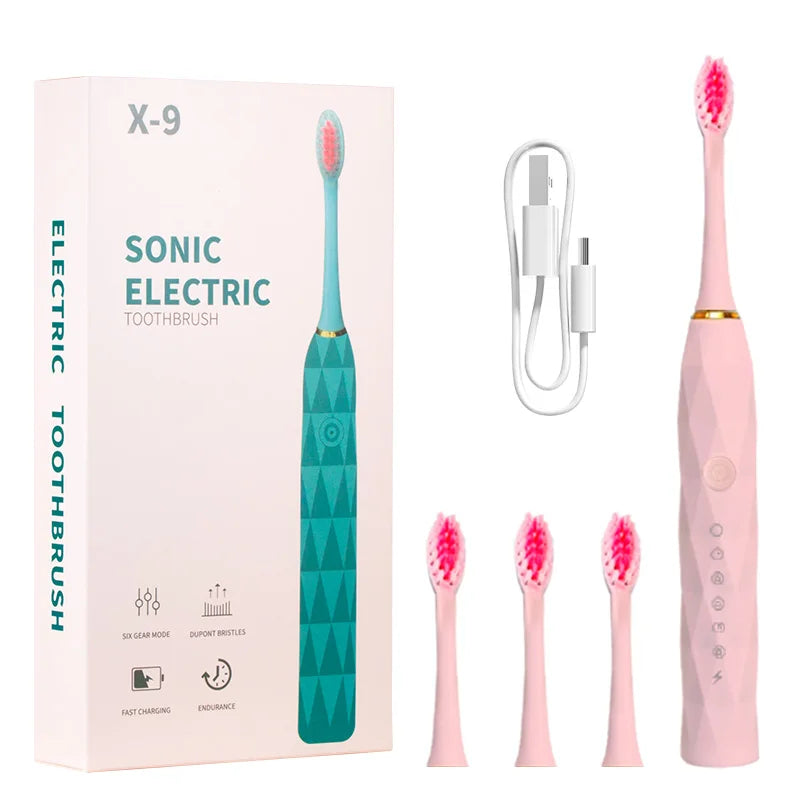 TONGWODE Rechargeable Sonic Toothbrush for Adult Electric Toothbrushes 4 PCS Soft Bristles Toothbrush Electric Customize LOGO