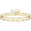 SL Dainty 14k Gold Bracelet Jewelry Personalized Layered Paperclip Chain Stainless Steel Bracelet Crystal Charm Bracelets Women