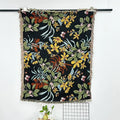 Custom Boho Jacquard Woven Blanket Floral Plant Pattern Portable Tapestry Throw for Travel Use