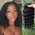 Dropship Deep Wave Double Weft Clip in Human Hair Extensions Large Stock Lace Seamless Clip in Remy Hair Extensions