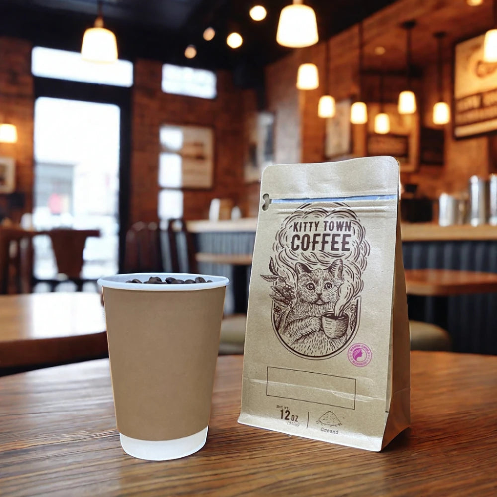 AT PACK Custom Logo LOW MOQ 250g 500g 1KG Kraft Paper Coffee Bags With Valve and Zipper Coffee Packages for Coffee Roasters