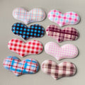 100Pcs New Cute Grid Resin Mini Heart Shaped Series Flat Back Scrapbooking DIY Jewelry Craft Valentines Day Decoration 25*45mm
