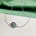 N440 11-12mm DIY Natural  Freshwater Pearl Charm Pendant Necklace Chain Accessory 925 Sterling Silver Jewelry for Women