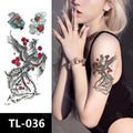 Temporary Tattoos Stickers Body Arm Chest Shoulder Tattoos for Men and Women Skull Skeleton Tattoos