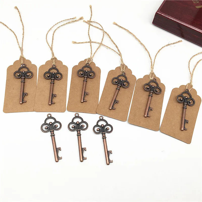 Bronze Vintage Antique Brass Metal Wedding Favors Key Beer Bottle Opener Gift for Guests Wedding