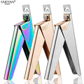 Stainless Steel UV Gel False Nail Tips Trimmer Edge Cutter Nail Art Clipper Manicure Tools U Rainbow Gold Silver Color