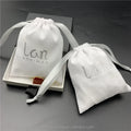 Hot Stamping Silver Velvet Jewelry Pouch for Ring BraceletWhite Velour Eyeshadow Palette Storage Bags