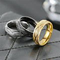 Anillo De Acero Inoxidable Titanium Steel Ring Stainless Steel Gold Plated Jewelry 8mm Personality Simple Men's Finger Ring