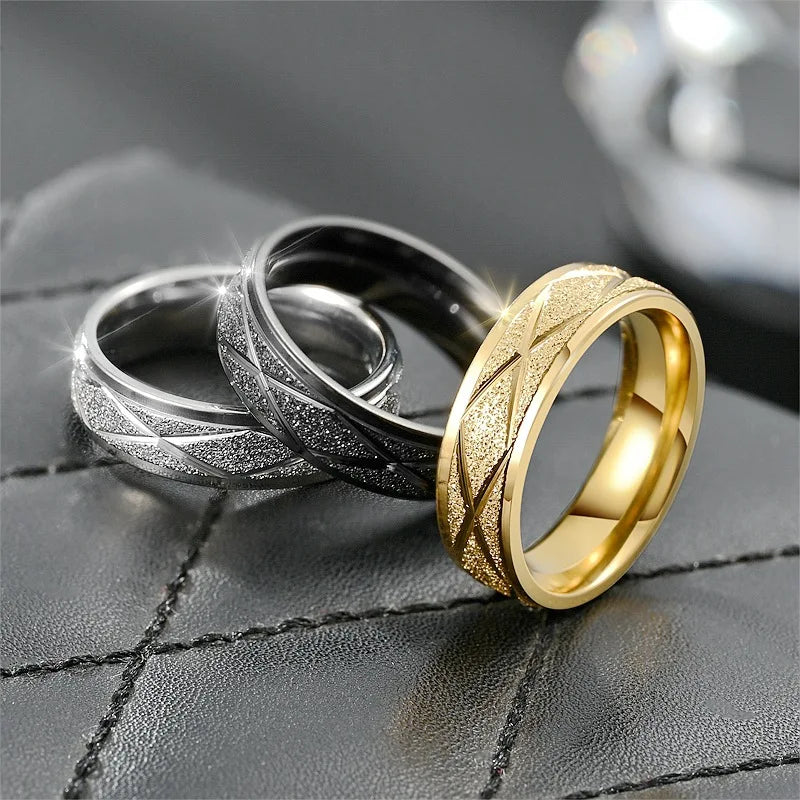 Anillo De Acero Inoxidable Titanium Steel Ring Stainless Steel Gold Plated Jewelry 8mm Personality Simple Men's Finger Ring