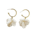 SC Fashion Gold Plated Dangle Earrings Korean Women Temperament Drop Earrings C Type Shell Petals Hook Earrings