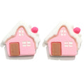 100Pcs New Mini Cute Resin Christmas House Scrapbook Gingerbread House Flatback Slime Charms Diy Hairpin Decorate Accessories