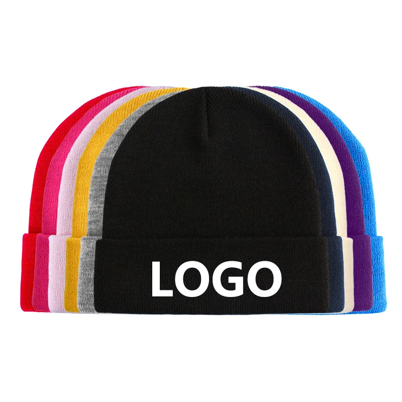Wholesale Winter Designer Hats Custom Logo Unisex Adults Knitted