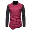 Foreign Trade New Men's Personality Oblique Button Irregular Leisure Slim