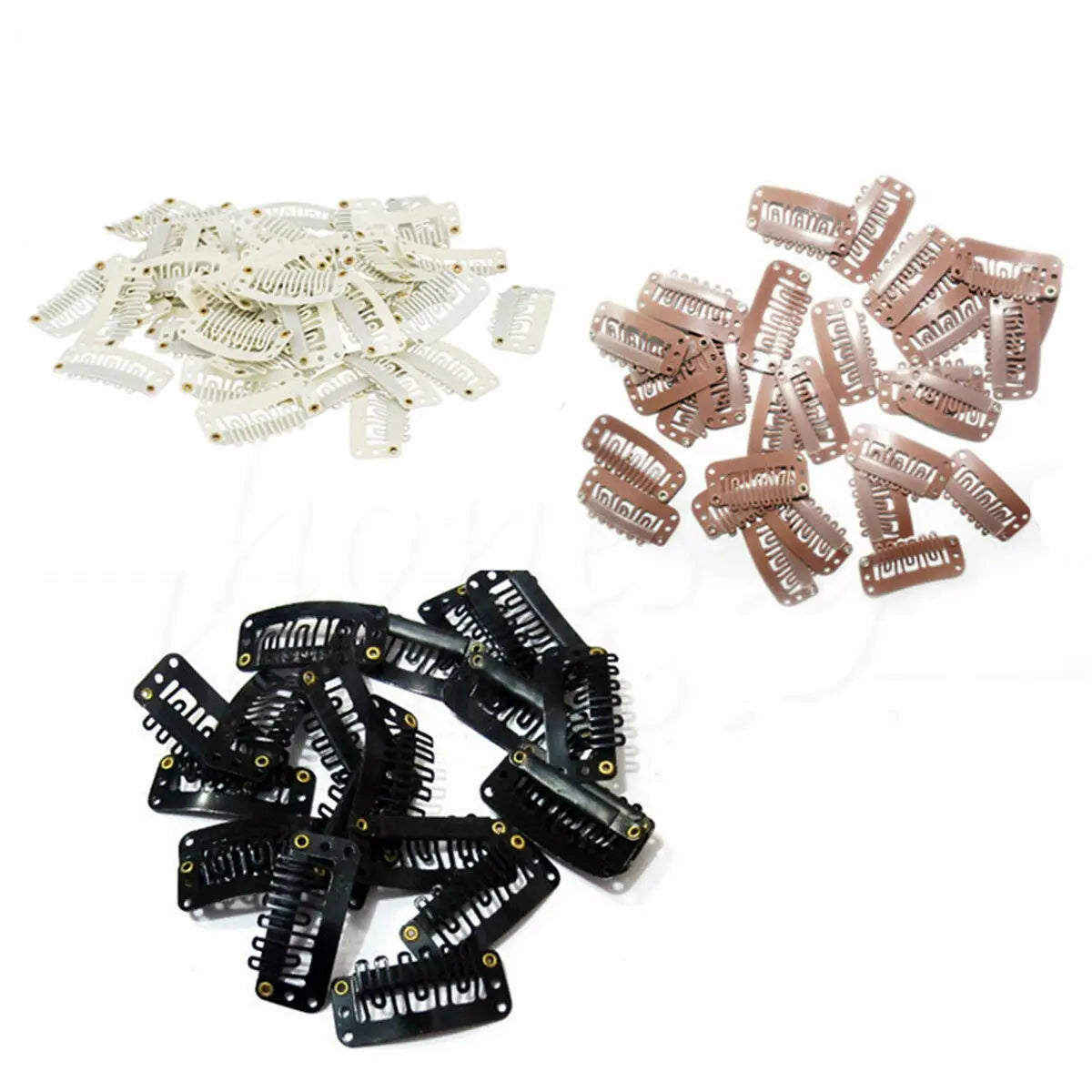 Beige Brown Black U Shaped Metal Snap Hair Clips 32mm for Hair Extensions Wig DIY Accessories