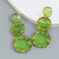 Zooying Chunky Clear Crystal Resin Transparent Earrings for Women