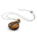 DIY Verified Supplier Natural Tiger Eye Crystal Essential Oil Bottle Pendant Rose Quartz Heart Perfume Bottle for Necklace