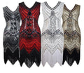1920s Flapper Plus Size Women Dress Great Tassel Party Evening  V-Neck Sleeveless Beaded Sequins Fringed Dresses Gown Dress