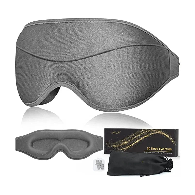 Lightweight & Comfortable 3D Eye Mask Blackout Contoured Sleeping Blindfold with Dark Circles for Travel or Home Use