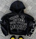 Custom Men's Zipper Hoodie Extreme Heavyweight Embroidery 100% French Terry Brushed Cotton Winter Screen Printing Rhinestone