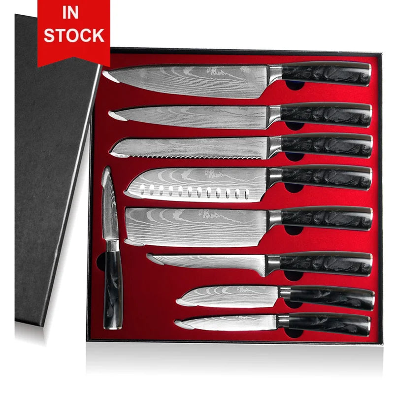 Stainless Steel Handmade Forged Black Resin Handle Chef Cutting Carving Paring Right Hand Kitchen Knife
