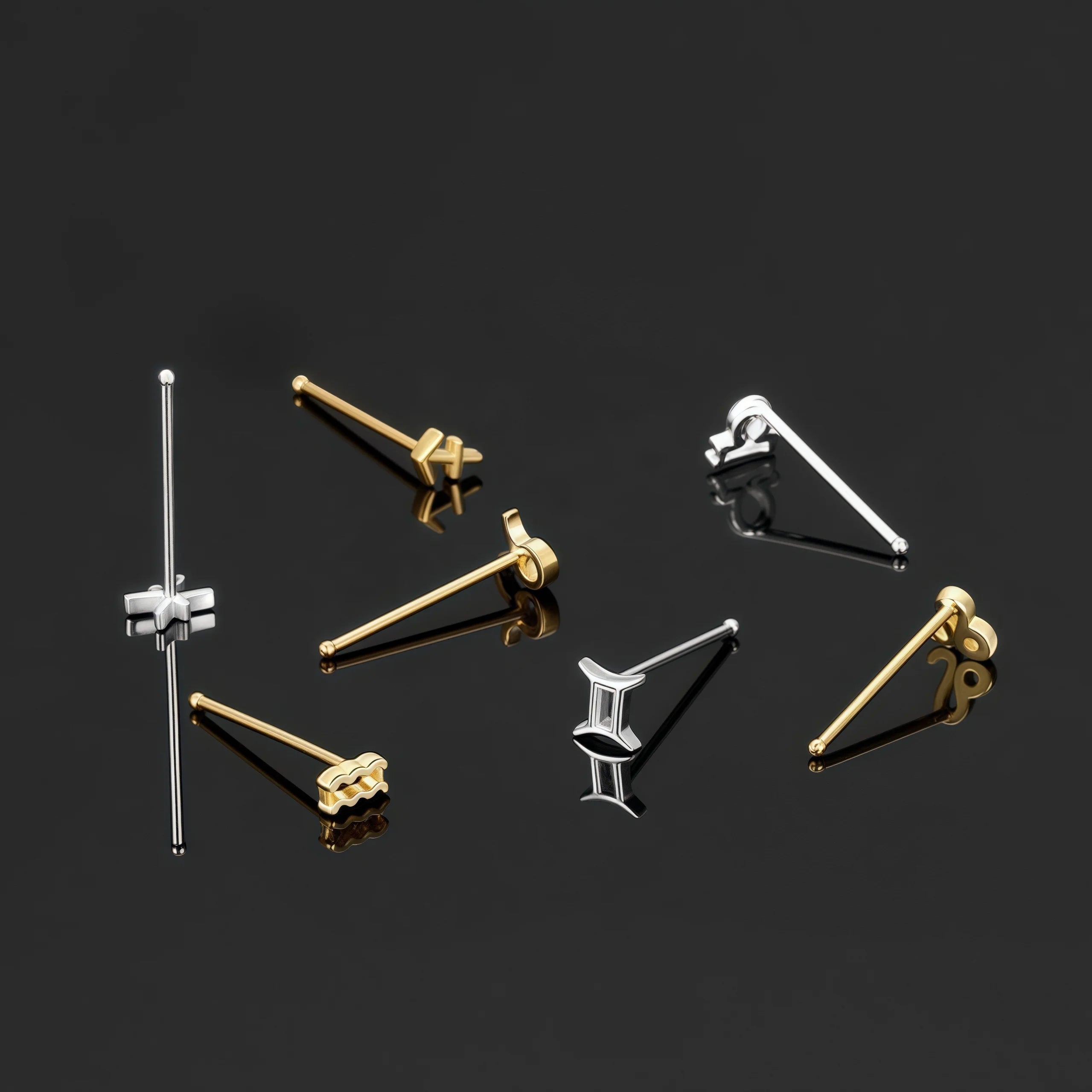 Wholesale Nose Studs Nose Piercing Jewelry 12 Zodiac Sign Sterling Silver Fine Jewelry Piercing Jewelry