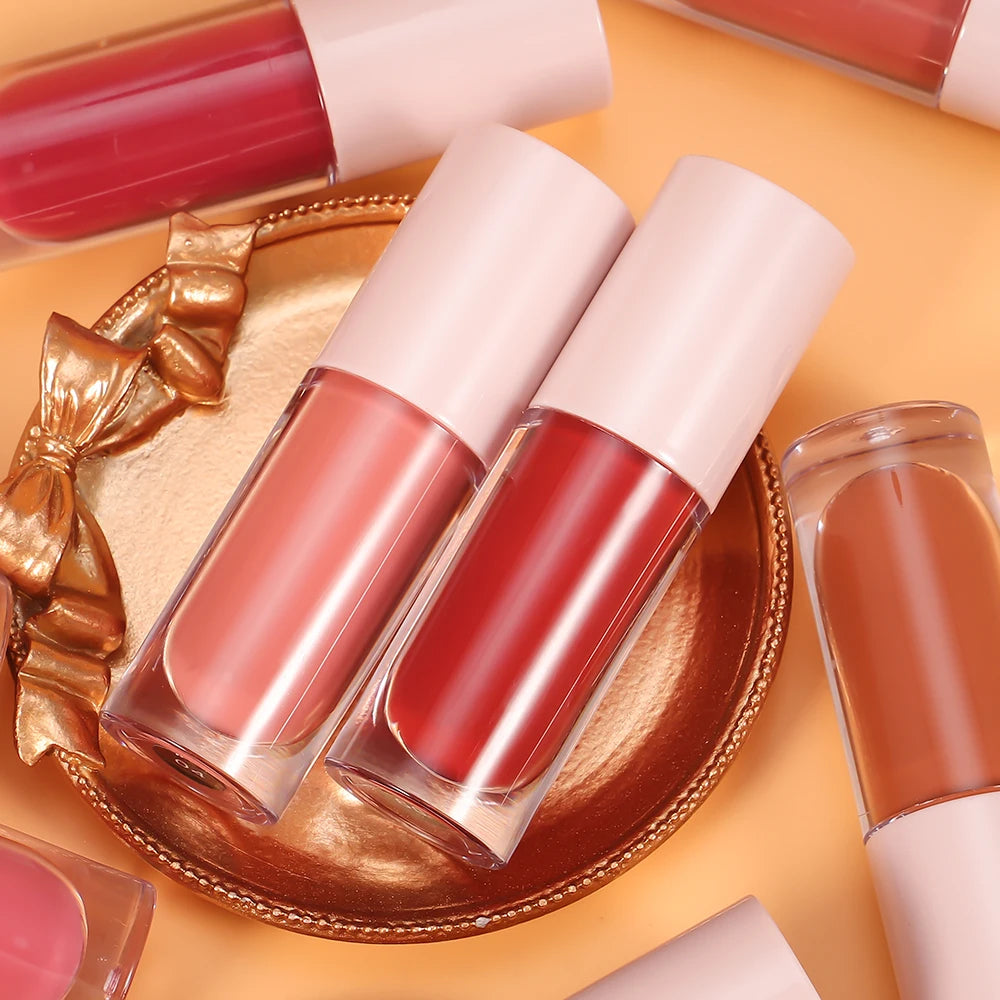 Support 1 Printed logo Private Label Vegan Liquid Lipstick Brown Nude Waterproof Long-Lasting Matte Liquid Lipstick