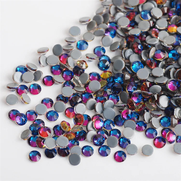 Wholesale Hisenlee SS10 Glass Iron Rhinestone Crystal Shape Flatback Strass 1440Pcs/Bag for Woman Clothing Decoration Hot-Fix