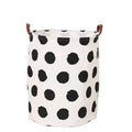 2024 Hot Selling Nordic Style Cotton and Linen Large Capacity Laundry Basket for Storage With Big Dot Pattern