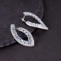 W0519 High-Quality Plating Custom Jewelry Sky Blue Topaz Rhodium Plated S925 Silver Earrings Blue Stone Elegant Earrings