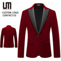 2025 Men's Luxury Velvet Blazer Jacket Single Breasted One-Button Tuxedo Suit for Weddings Parties and Stages-Dropshipping