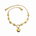 Fashion Dainty Stainless Steel Heart Charm Link Chain Anklet Bracelet Women Tiny Feet Jewelry 14K 18K Gold Plating Heat Anklet