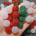 Hot Selling Christmas Acrylic Beads Red Green White Loose Spacer Beads for Diy Christmas Party Supplies Decoration