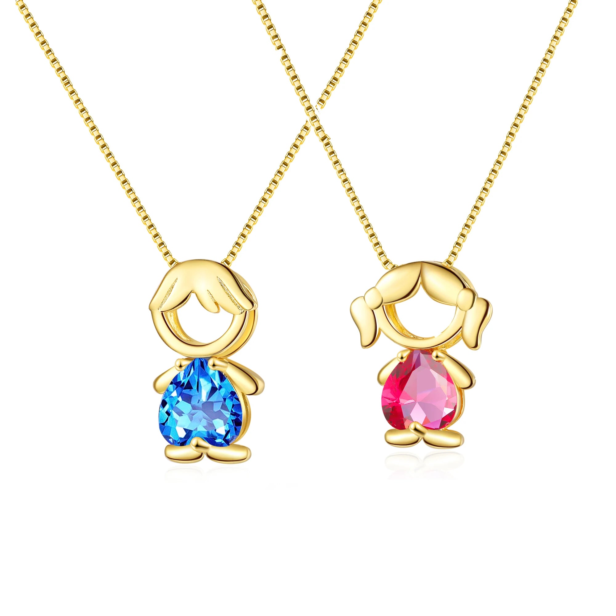 Hot Selling Zircon Cute Geometric Crystal Necklace Brass Box Chain Plated 18K Gold Trendy Wedding Jewelry