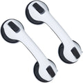 12 Inch Shower Safety Bars Suction for Elderly/Seniors Handicap Bath Handles for Tub for Bathroom Walls Gray(2 Pack)