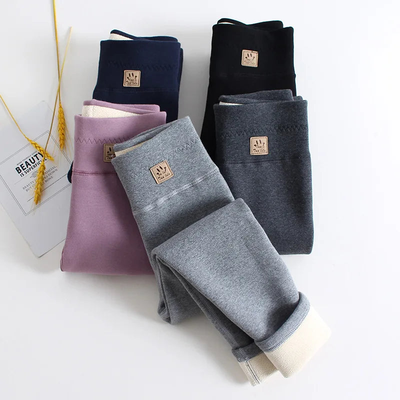Winter New  Girls Plush Leggings INS Girls  Solid Color  Thin  Trousers Kids Pants