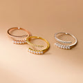 Handmade Pearl CZ Zircon Wedding Rings for Women Birthday Gifts 925 Sterling Silver Jewelry
