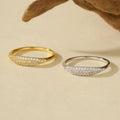 Luxury 925 Sterling Silver Men's and Women's Rings Full of Zircon European-Style French Design Wedding Accessories